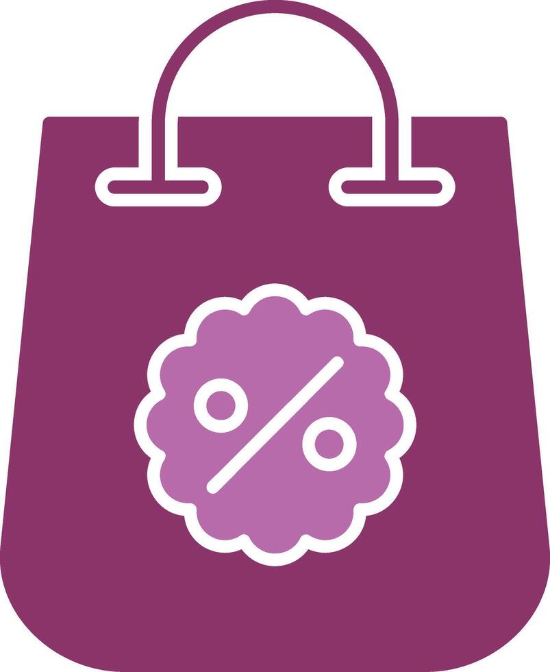 compras bolso glifo dos color icono vector