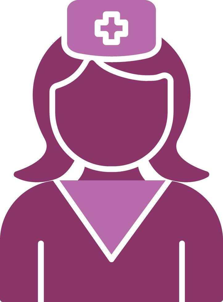 Nurse Glyph Two Colour Icon vector