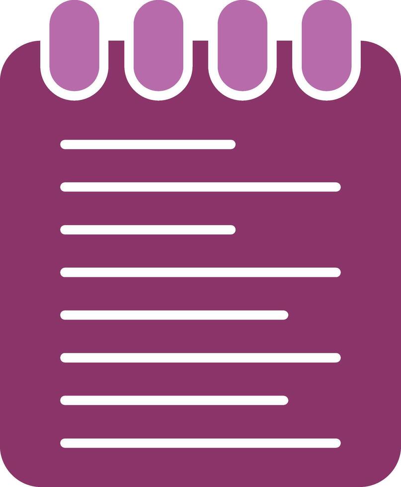 Note Pad Glyph Two Colour Icon vector