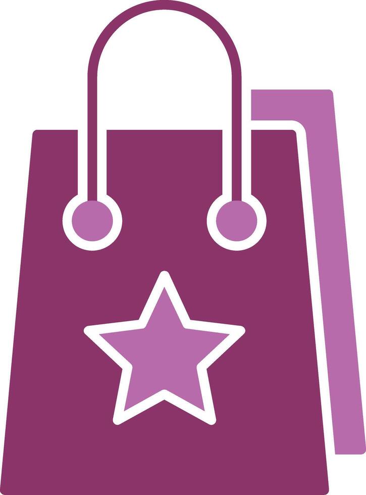 Shopping Bag Glyph Two Colour Icon vector