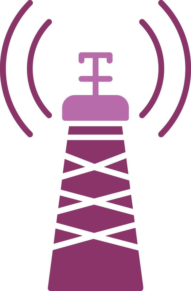 Signal Tower Glyph Two Colour Icon vector