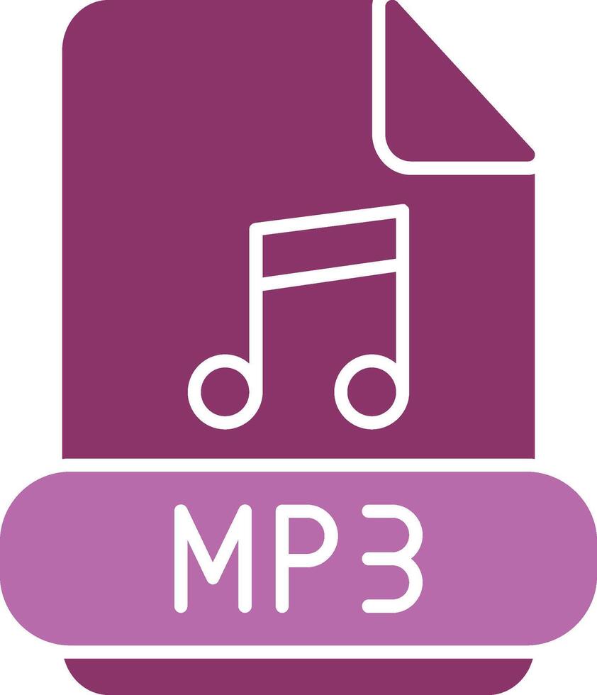 Mp3 Glyph Two Colour Icon vector