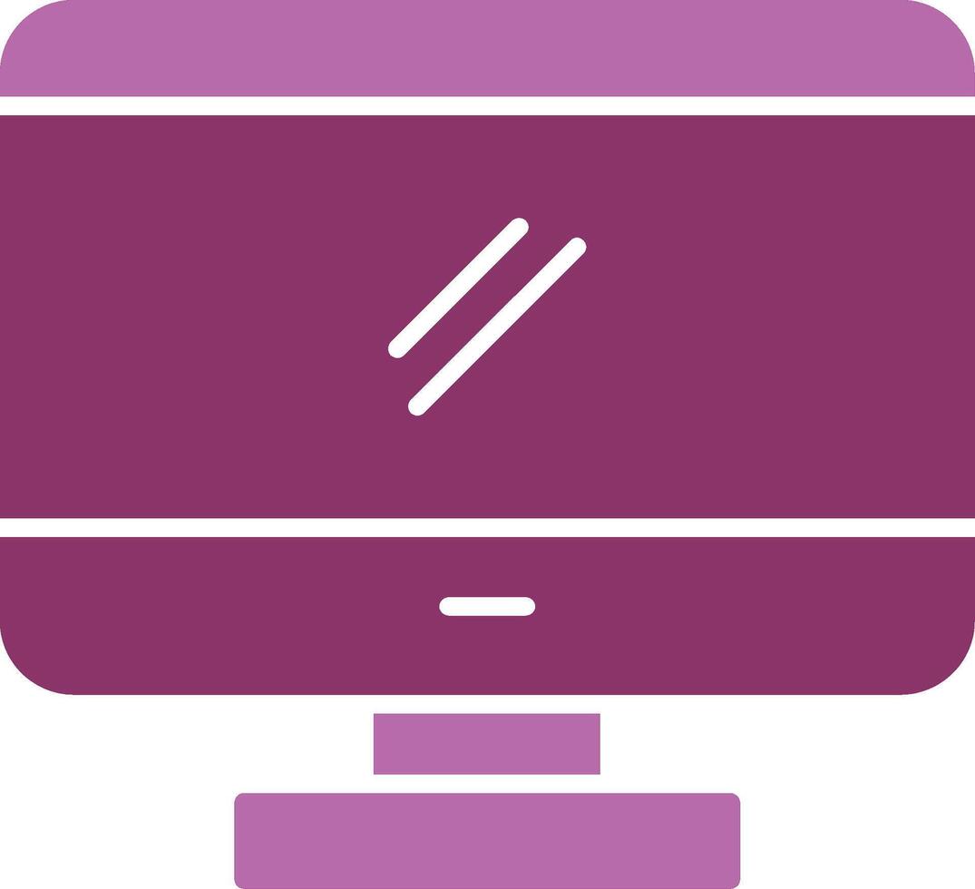 Monitor Glyph Two Colour Icon vector