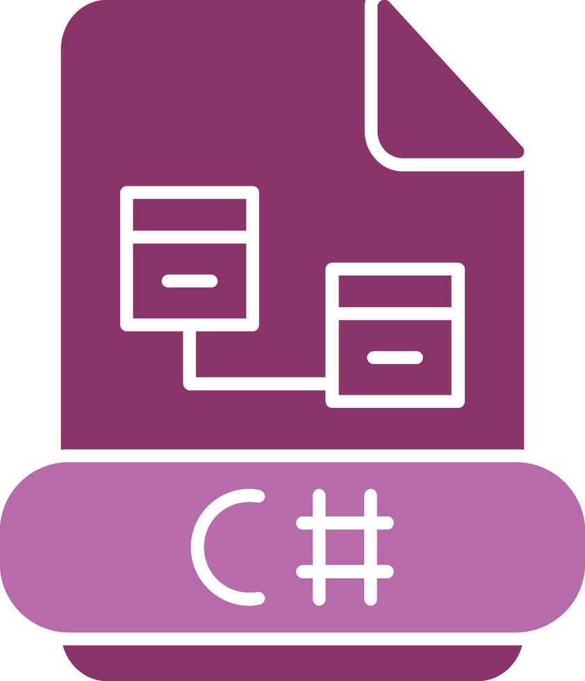 C Sharp Glyph Two Colour Icon vector