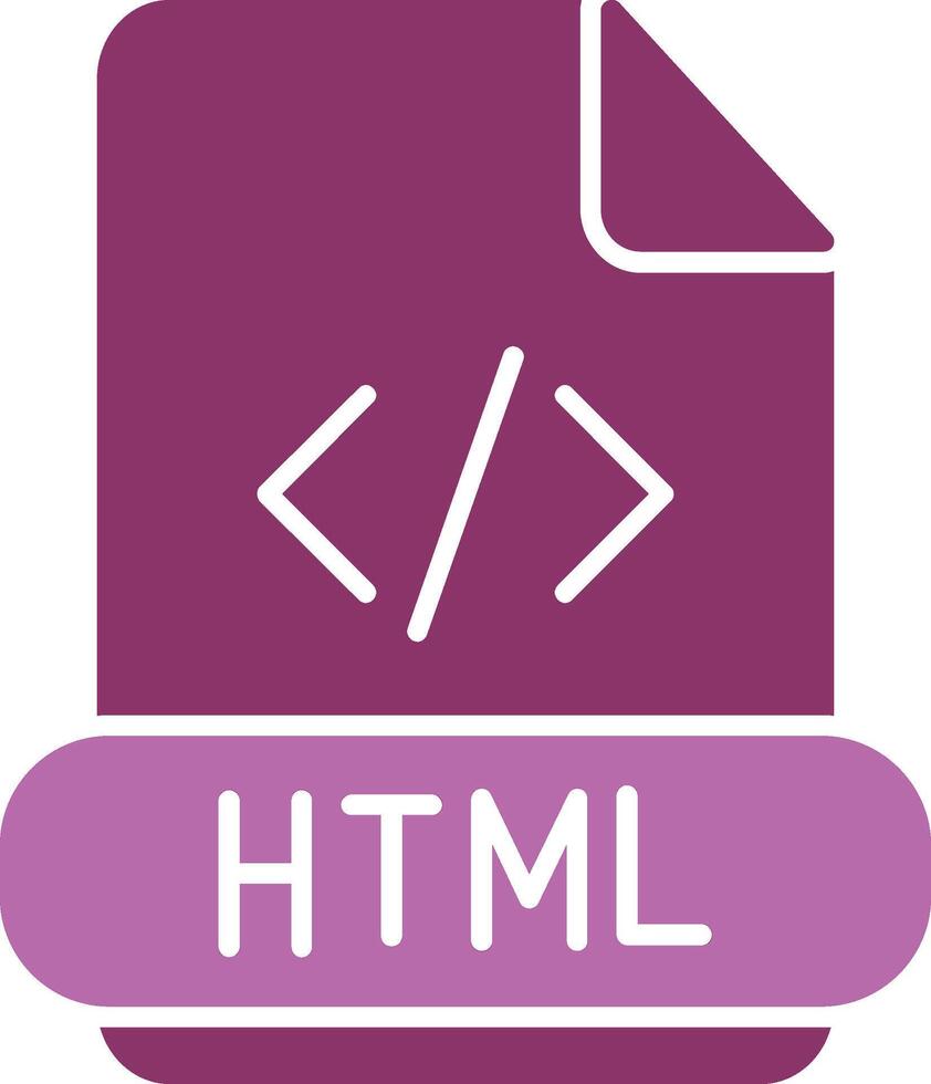 html glifo dos color icono vector