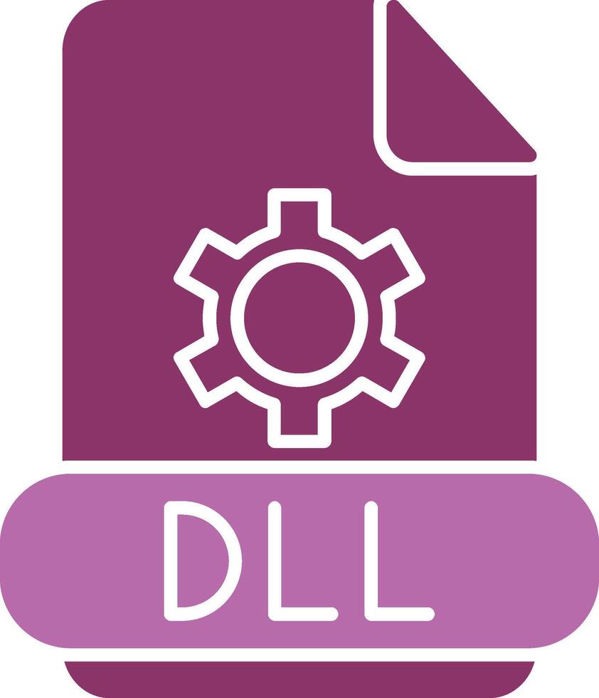 dll glifo dos color icono vector