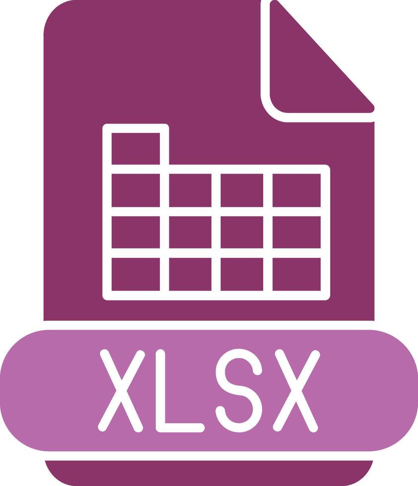 Xlsx Glyph Two Colour Icon vector