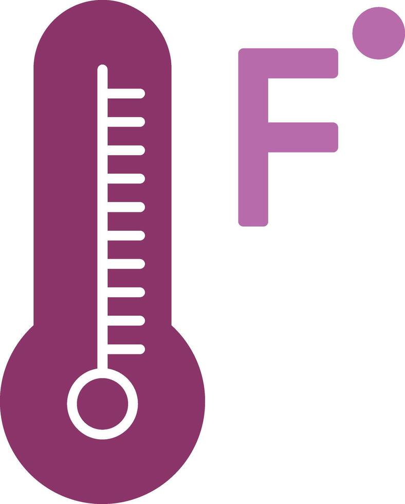 Fahrenheit Degrees Glyph Two Colour Icon vector