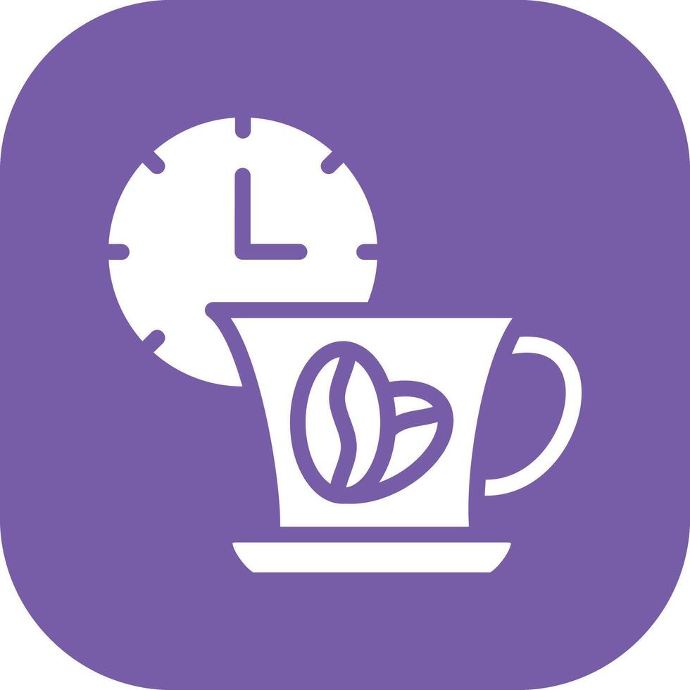icono de vector de tiempo de café