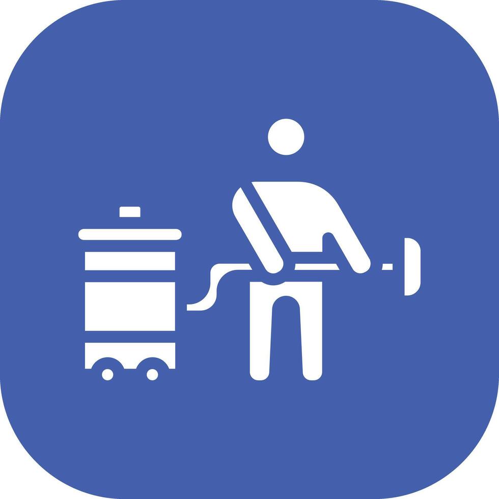 Man Doing Vacuum Vector Icon