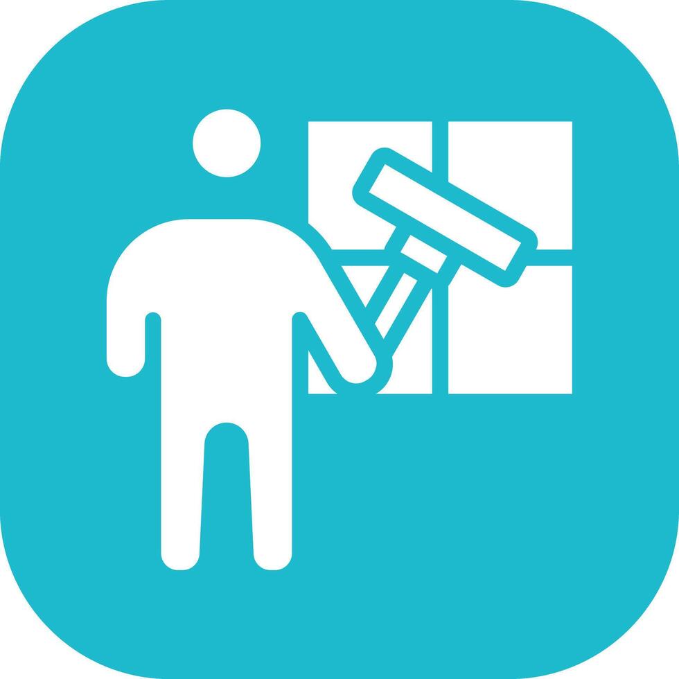 Man Cleaning Window Vector Icon