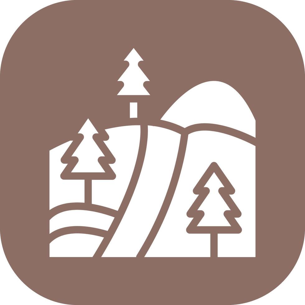 Pine Trees Landscape Vector Icon