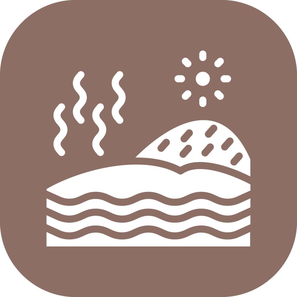 Hot Spring Landscape Vector Icon