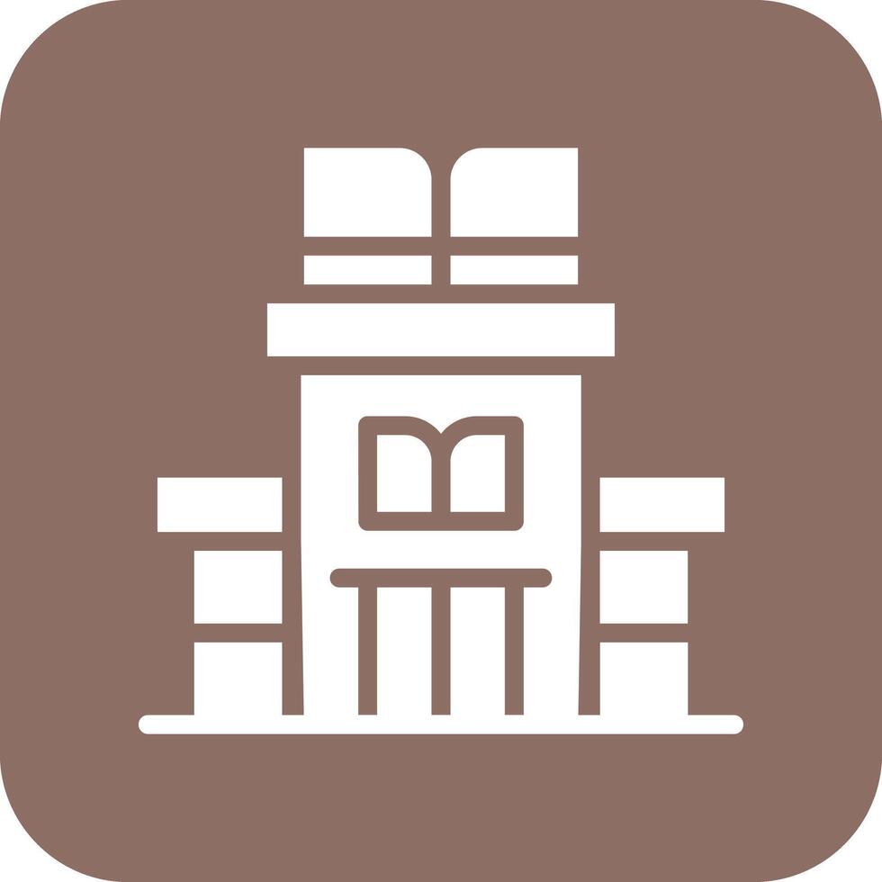 icono de vector de edificio de biblioteca