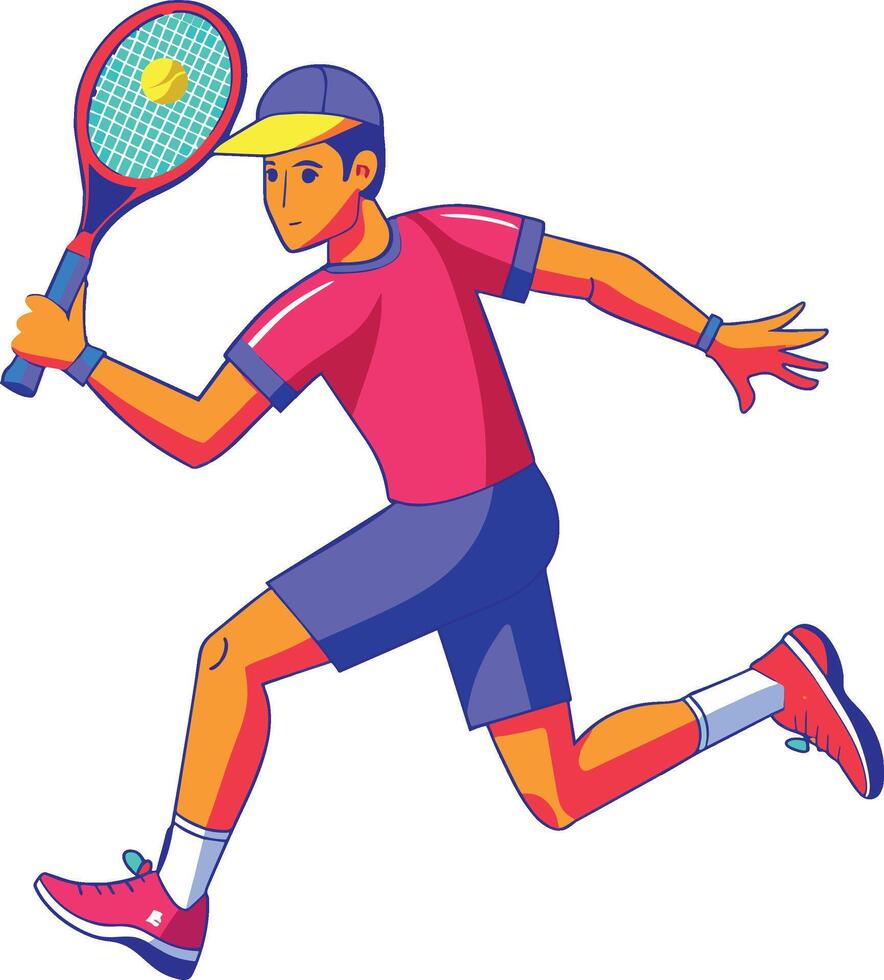 AI generated Tennis Close-Up Tennis Player in Action-Print vector