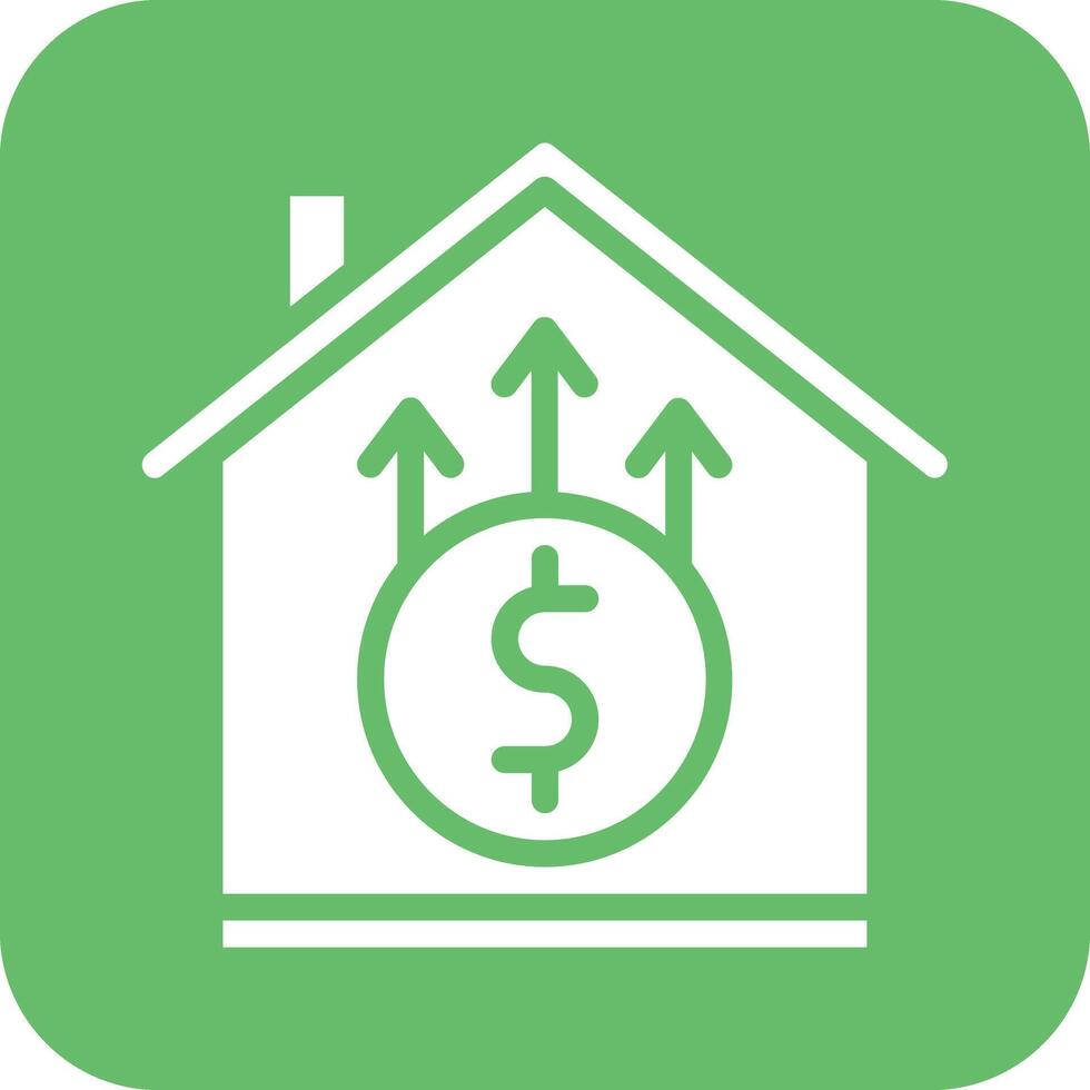 House Price Increase Vector Icon