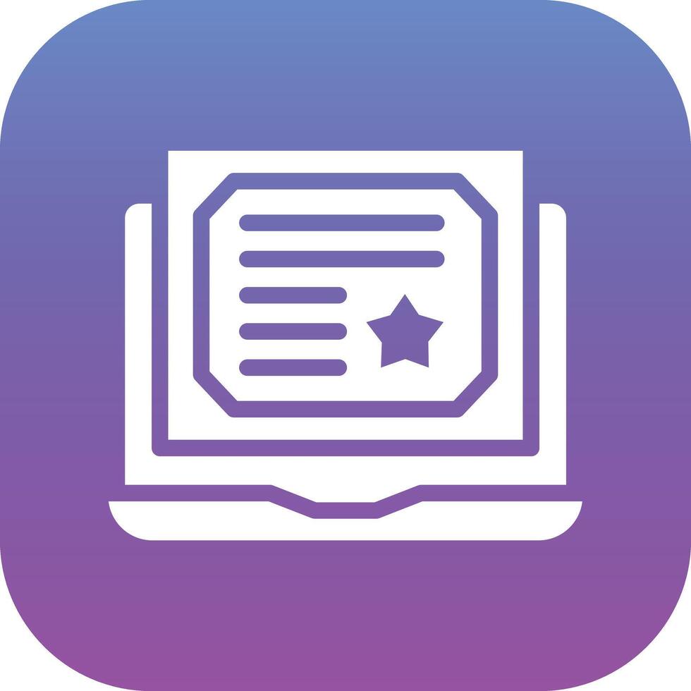 Online Certificate Vector Icon