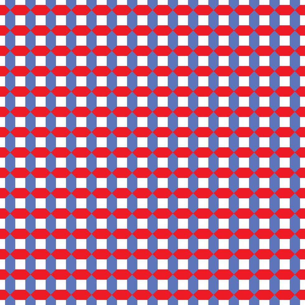 Tablecloth Seamless Red Blue Pattern Vector