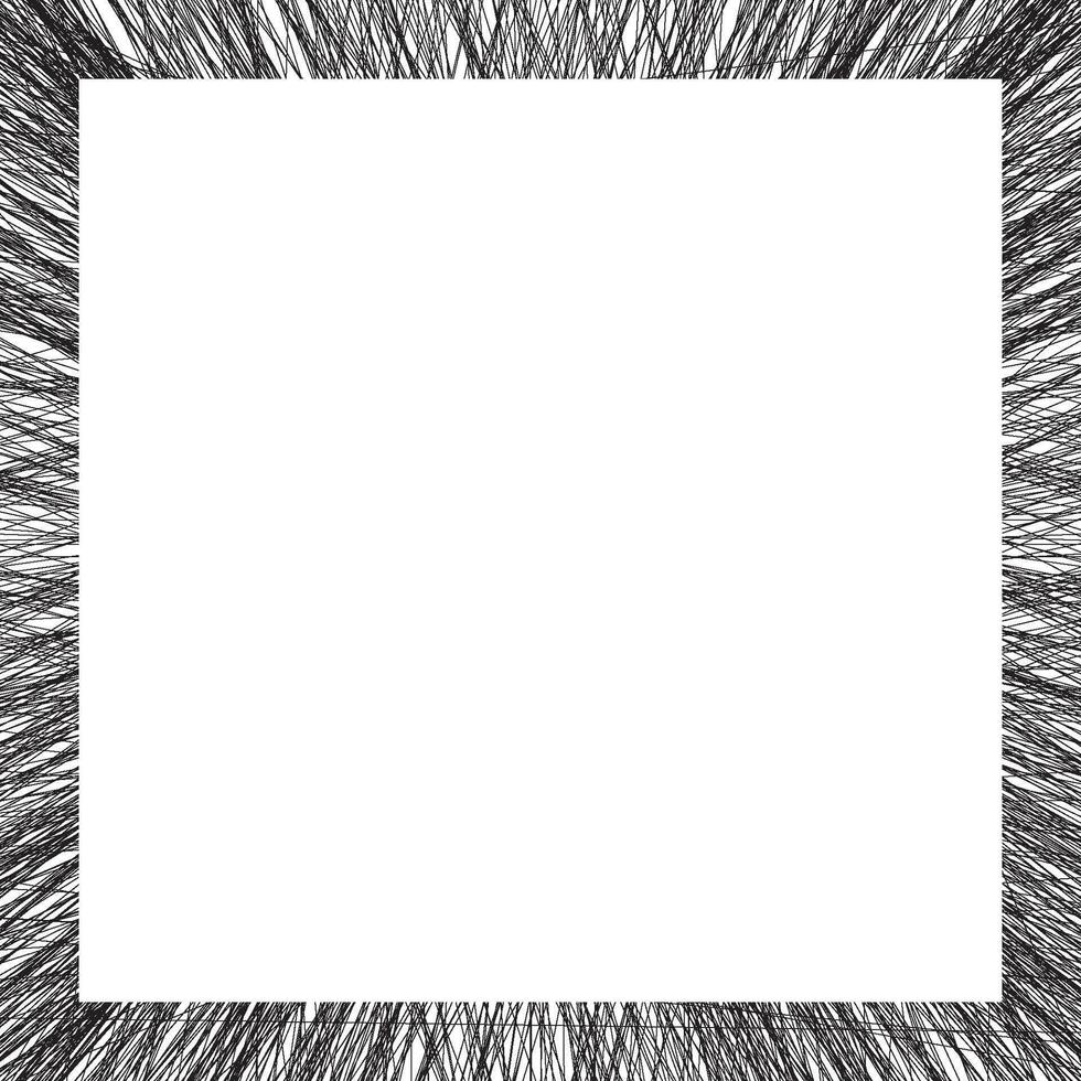 Random Sketched Black Lines Square Frame Vector