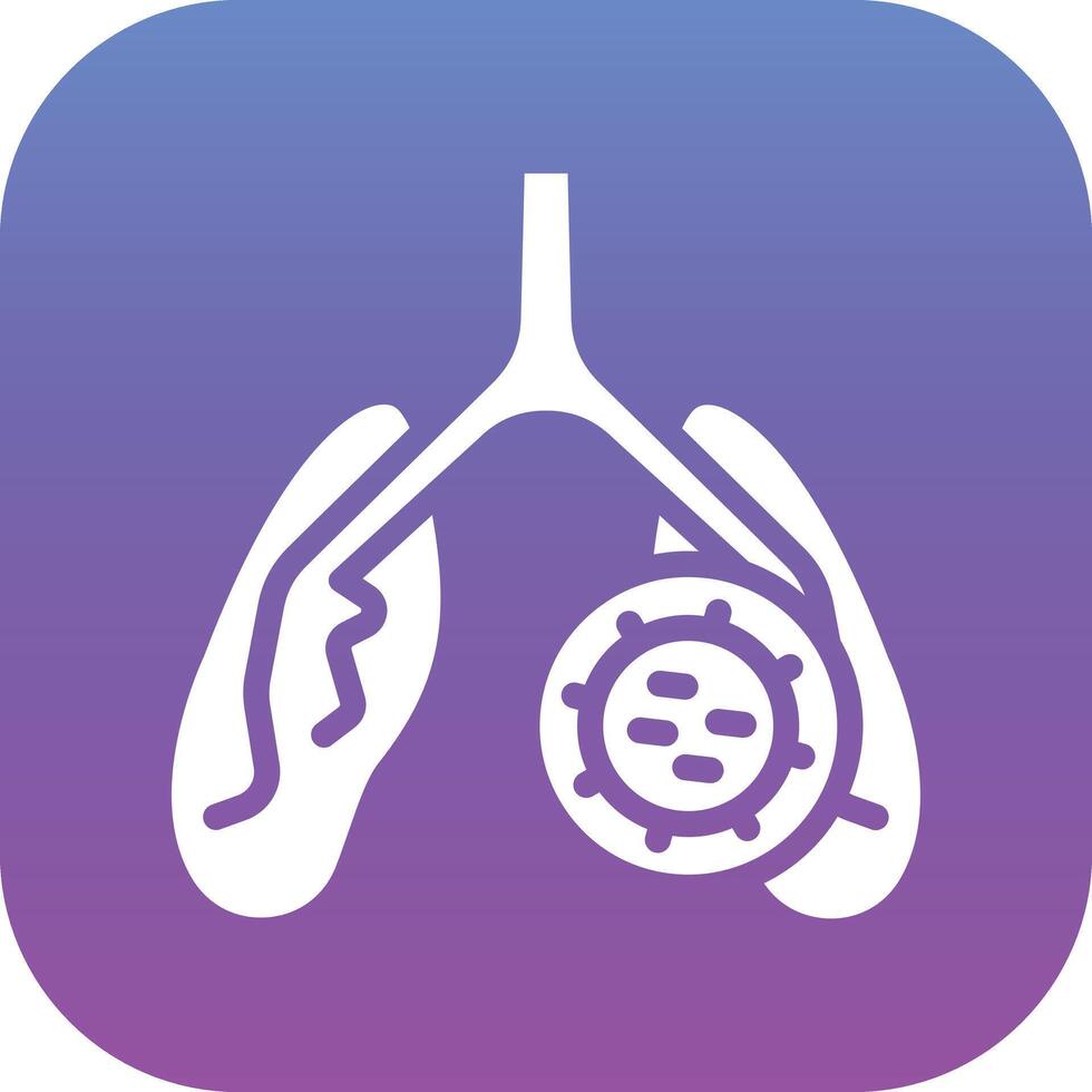 icono de vector de infección de pulmones