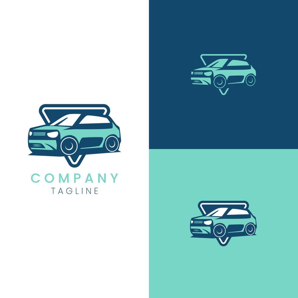 dinámica conducir minimalista marca logo coche diseño vector