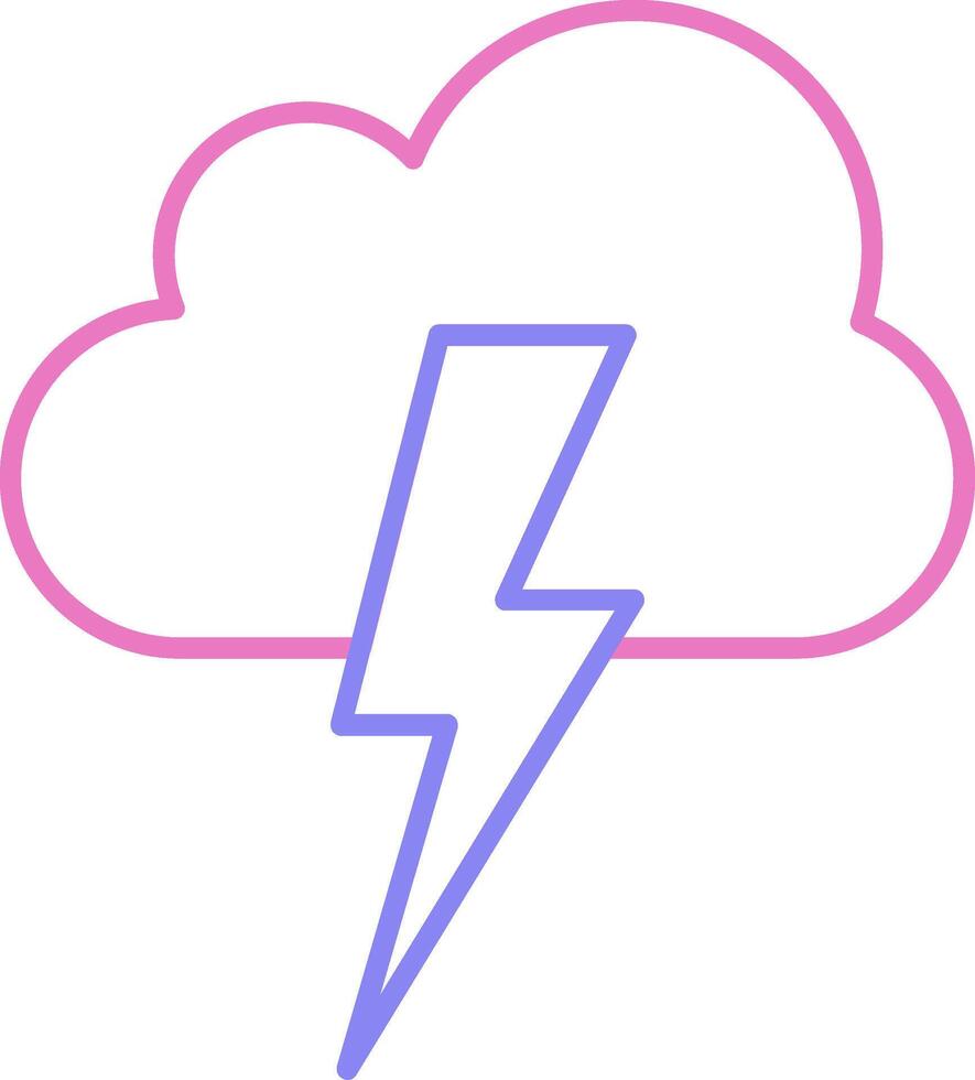 Lightning Linear Two Colour Icon vector