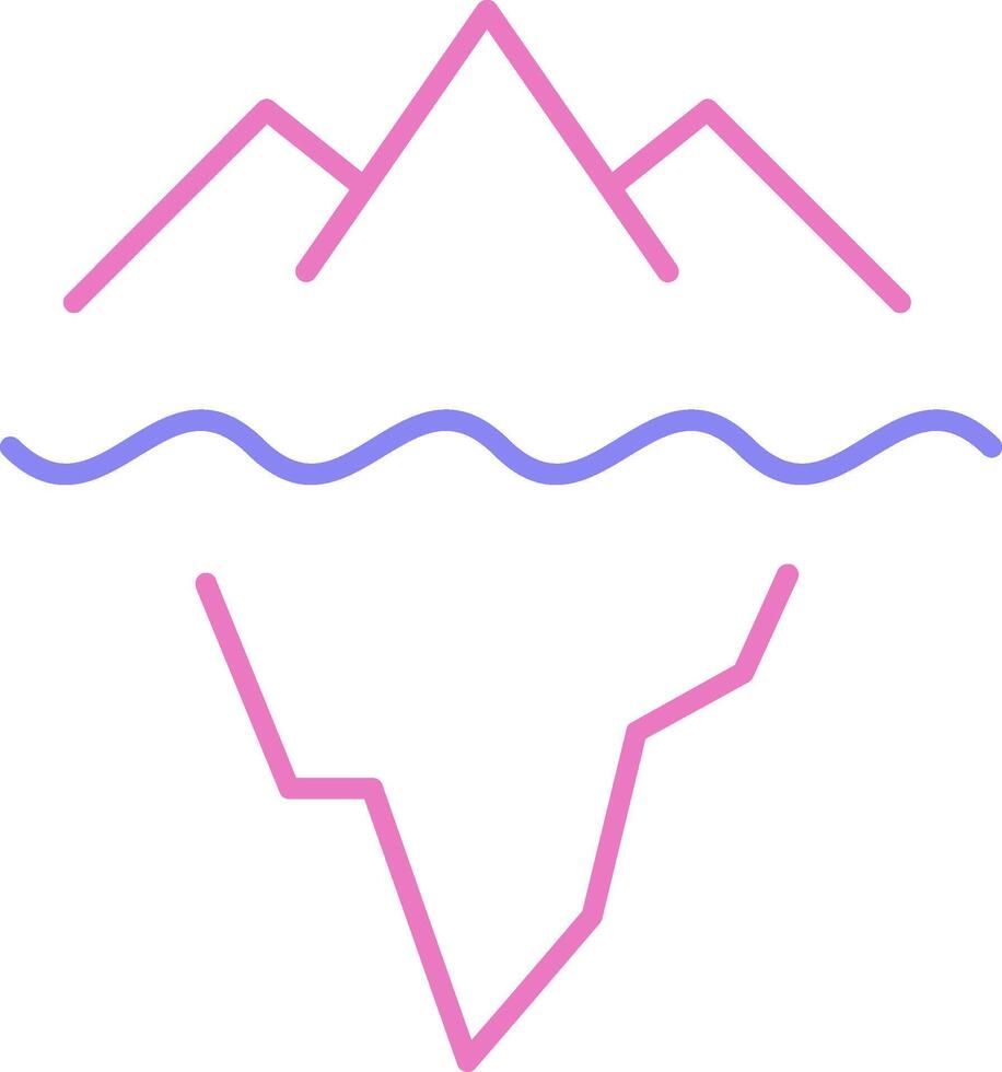 iceberg lineal dos color icono vector