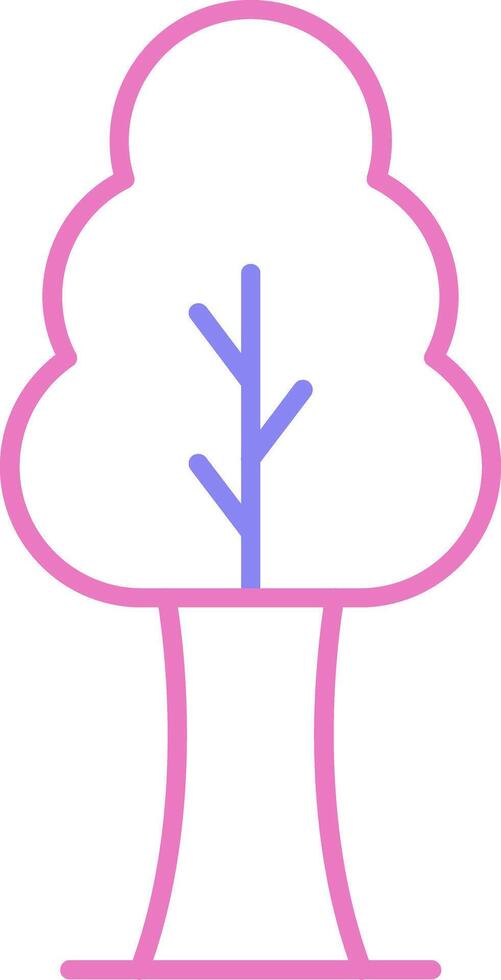 Tree Linear Two Colour Icon vector