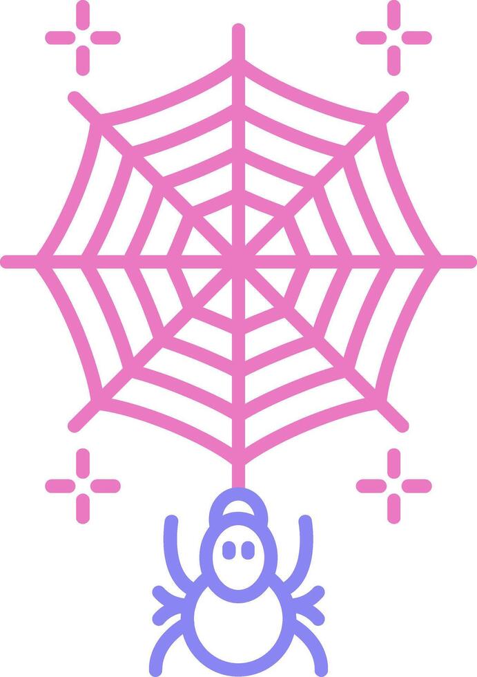 Spiderweb Linear Two Colour Icon vector