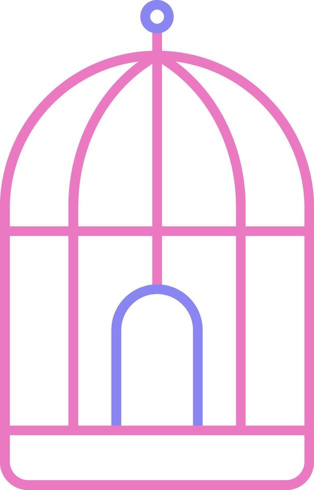 Circus Cage Linear Two Colour Icon vector