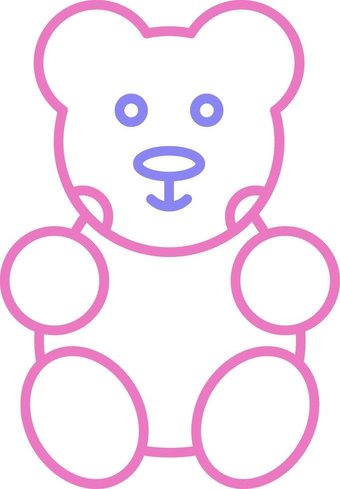 Bear Linear Two Colour Icon vector