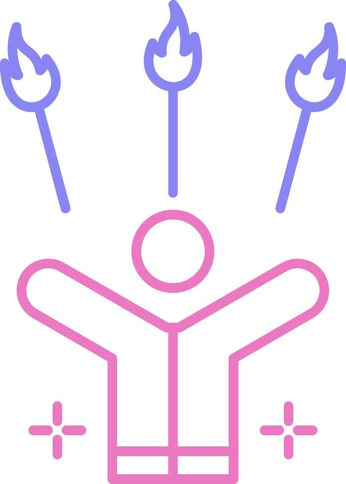 Juggling Fire Linear Two Colour Icon vector