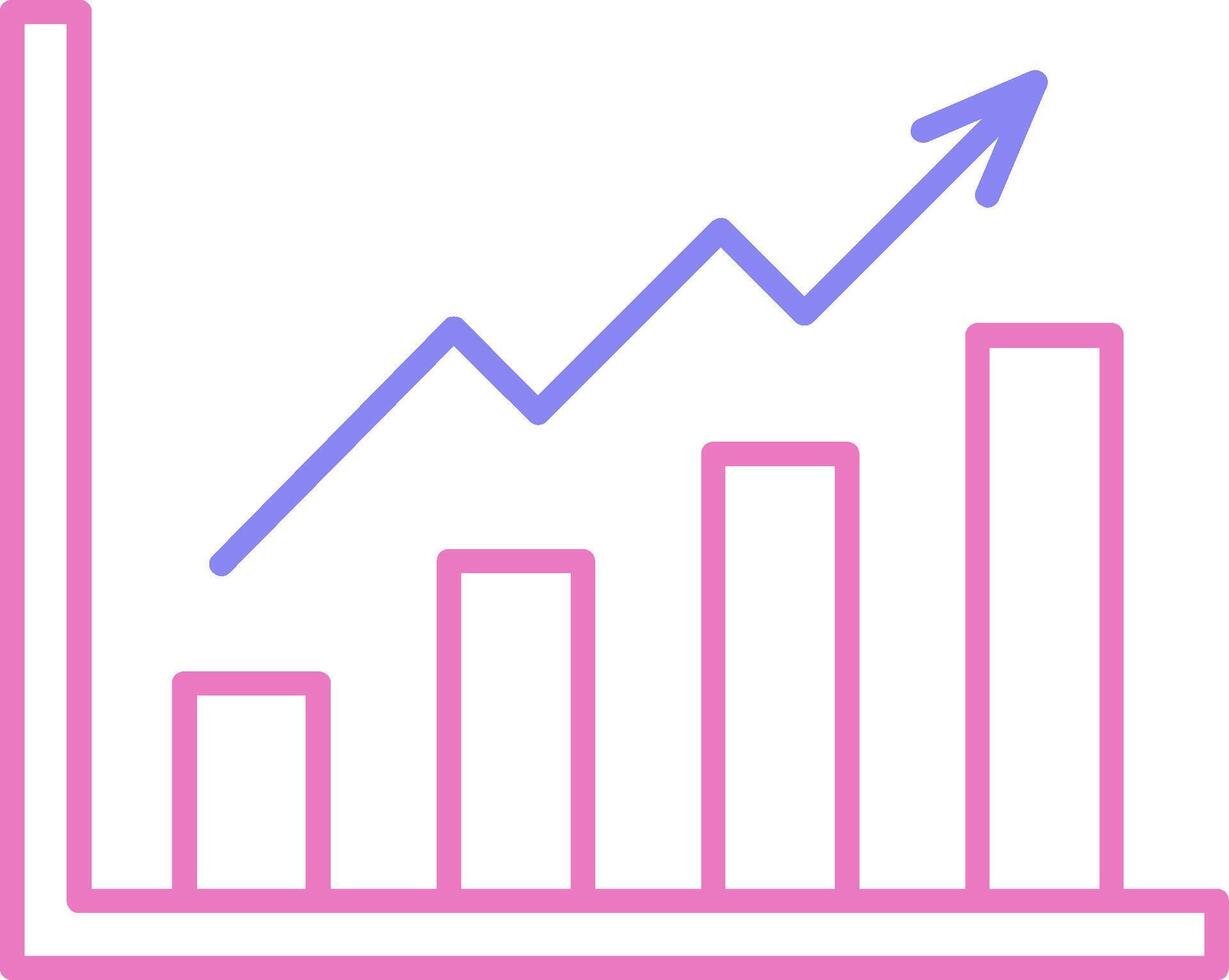 Growth Graph Linear Two Colour Icon vector