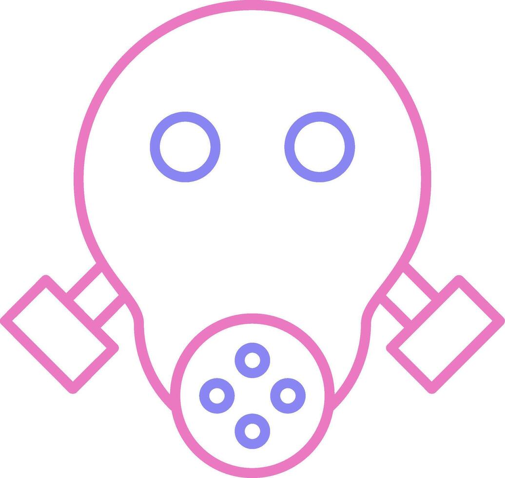Gas Mask Linear Two Colour Icon vector