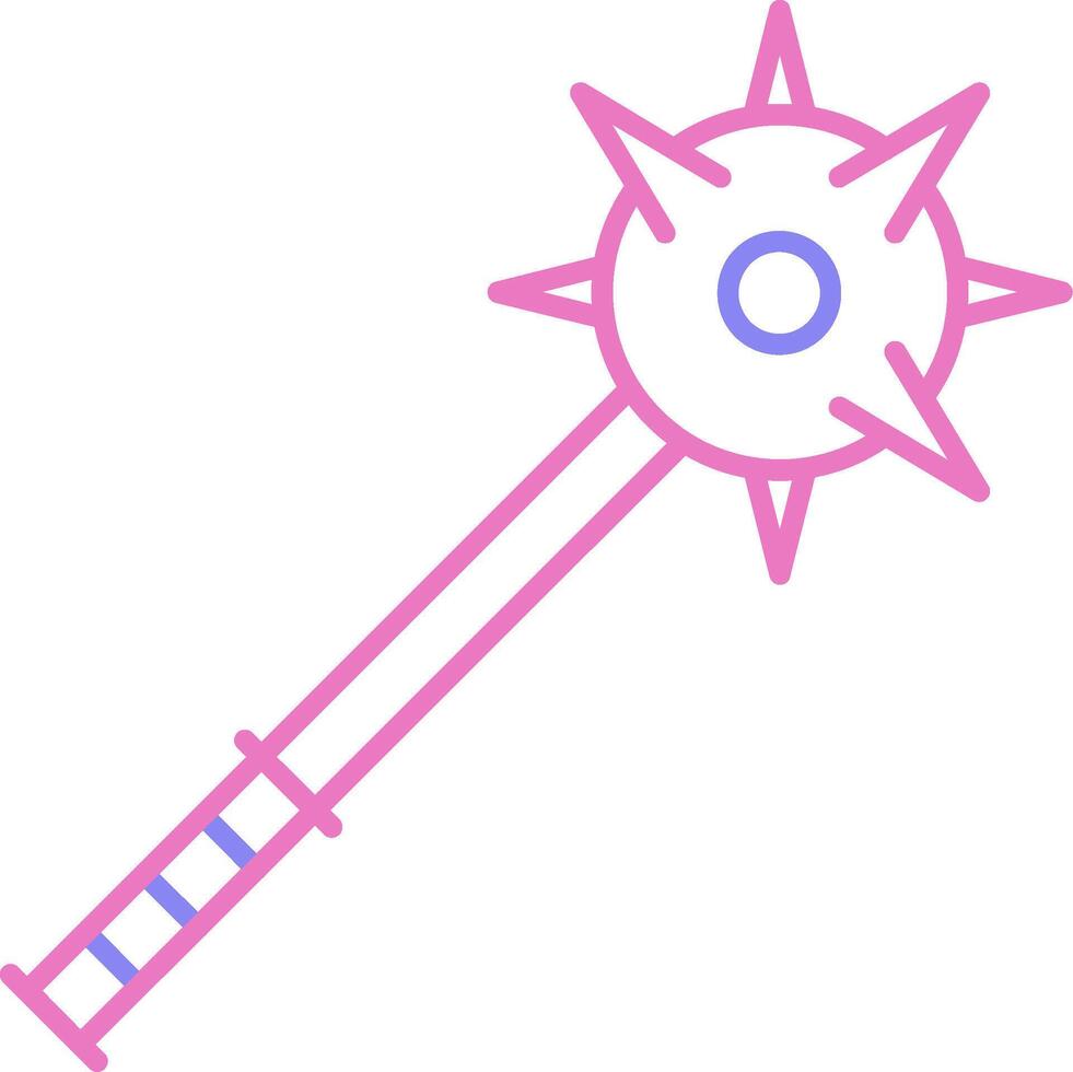 Mace Linear Two Colour Icon vector