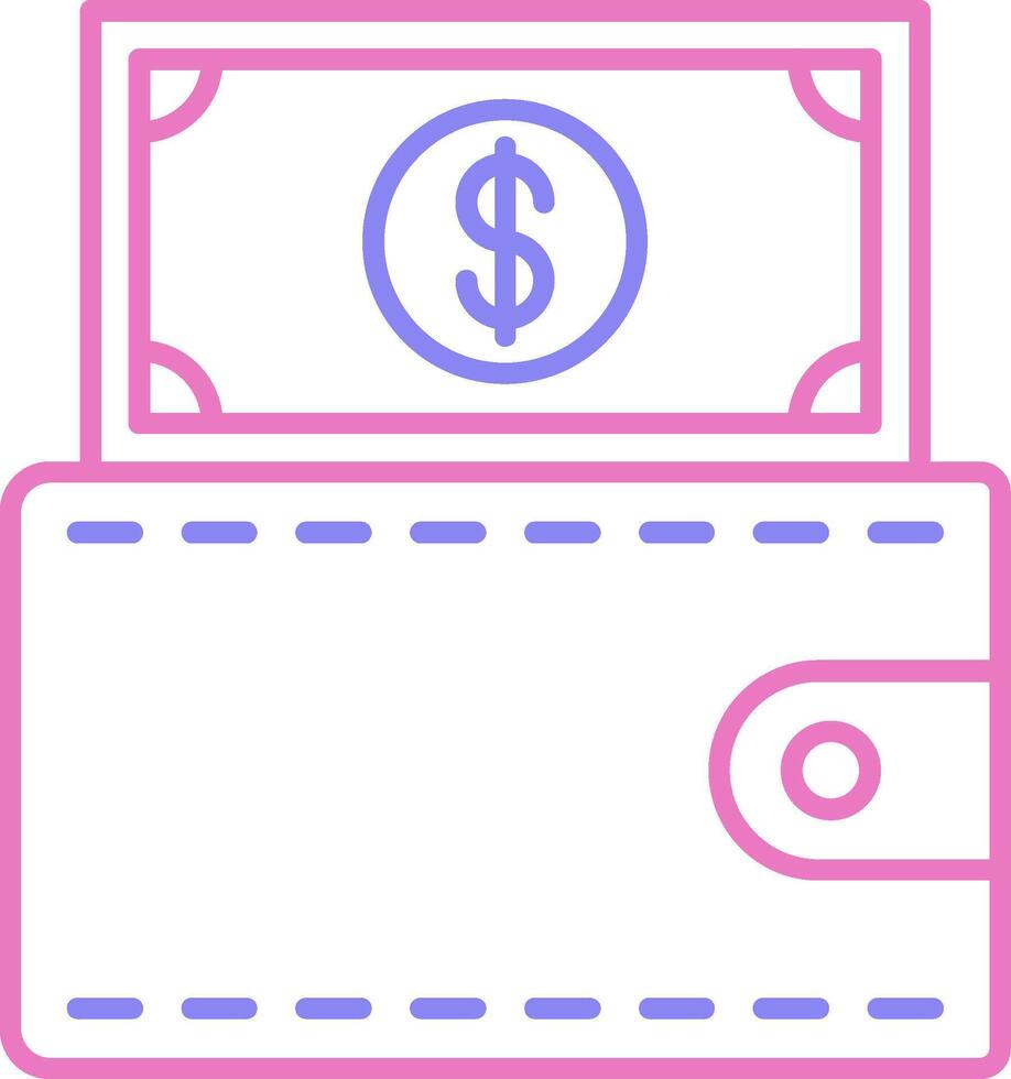 Wallet Linear Two Colour Icon vector