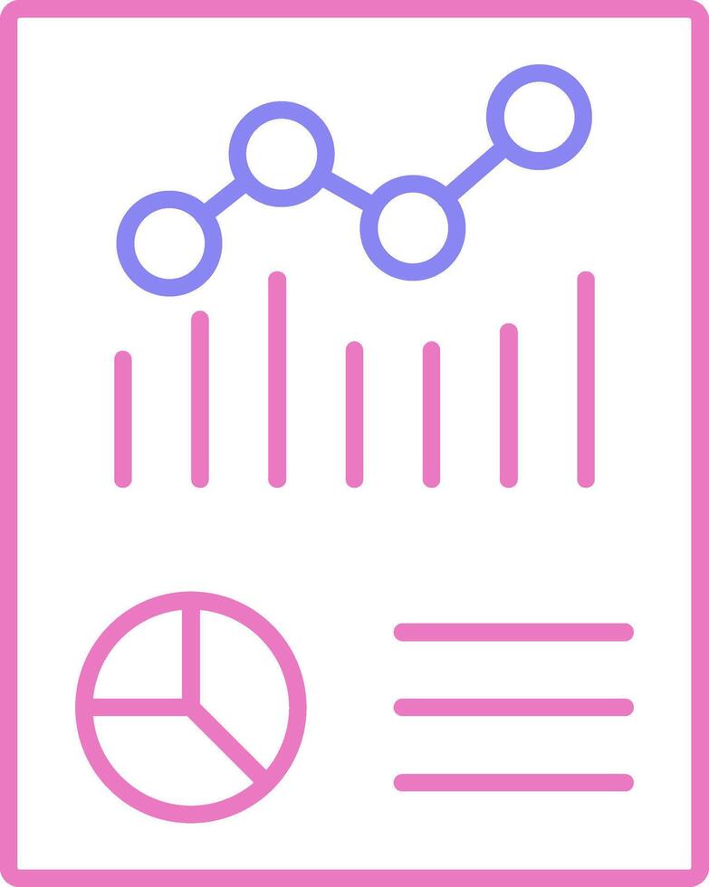 Graphical Report Linear Two Colour Icon vector
