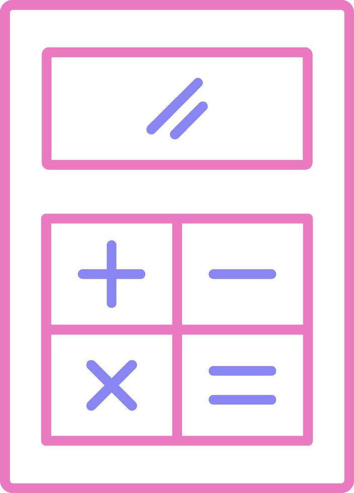 Calculation Linear Two Colour Icon vector