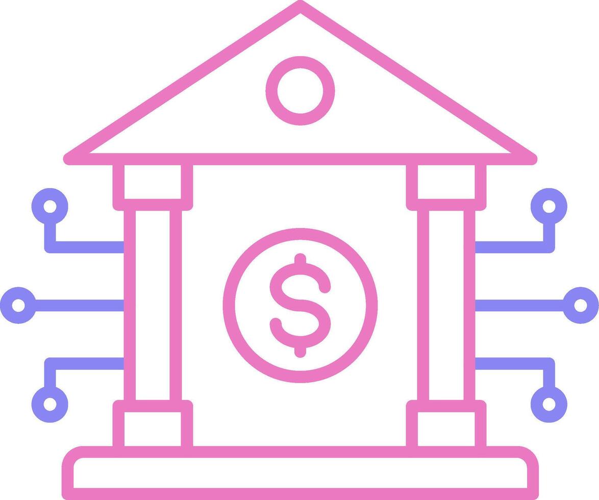 Banking System Linear Two Colour Icon vector
