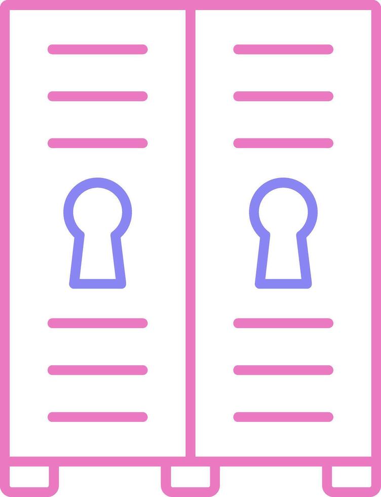 Lockers Linear Two Colour Icon vector