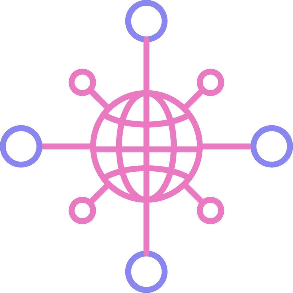 Networking Linear Two Colour Icon vector