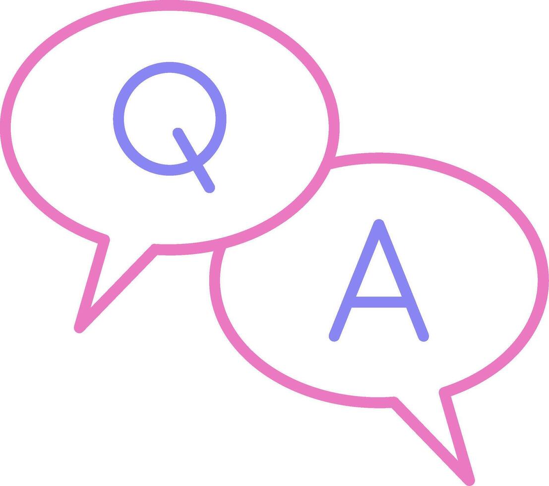 Question And Answer Linear Two Colour Icon vector