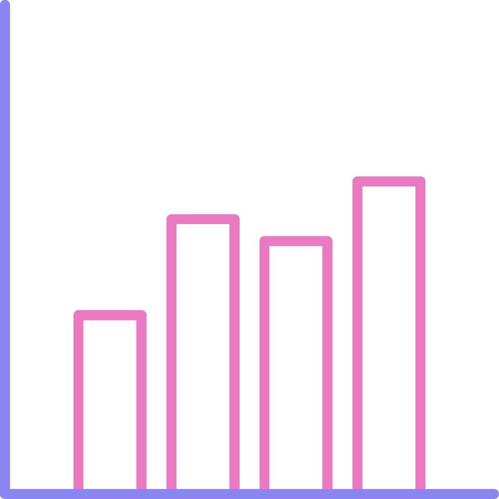 Bar Chart Linear Two Colour Icon vector