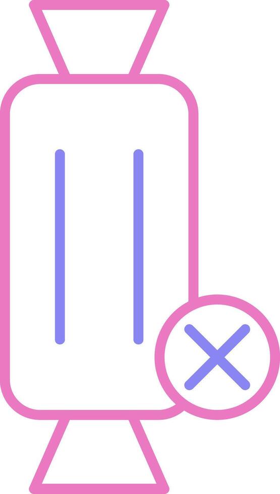No Sweets Linear Two Colour Icon vector