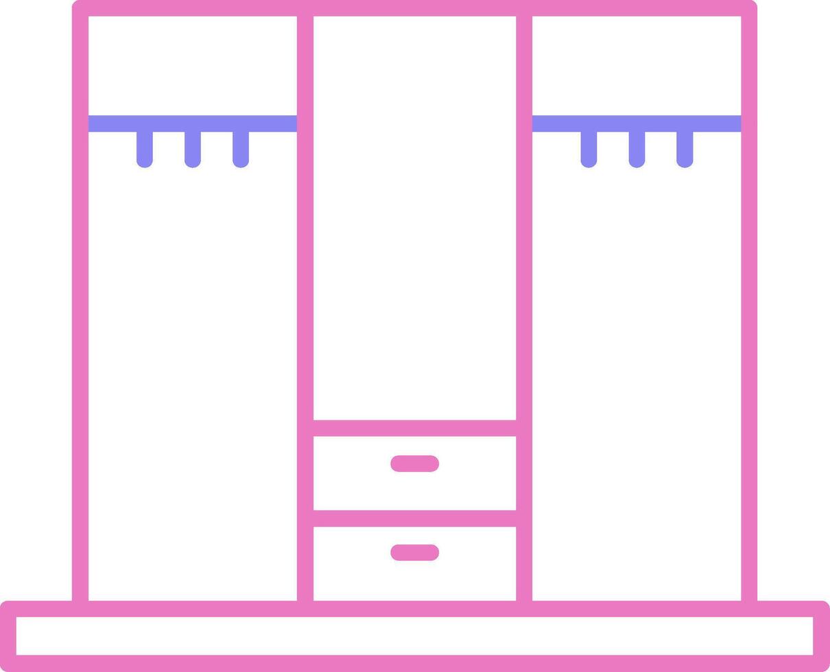 Closet Linear Two Colour Icon vector