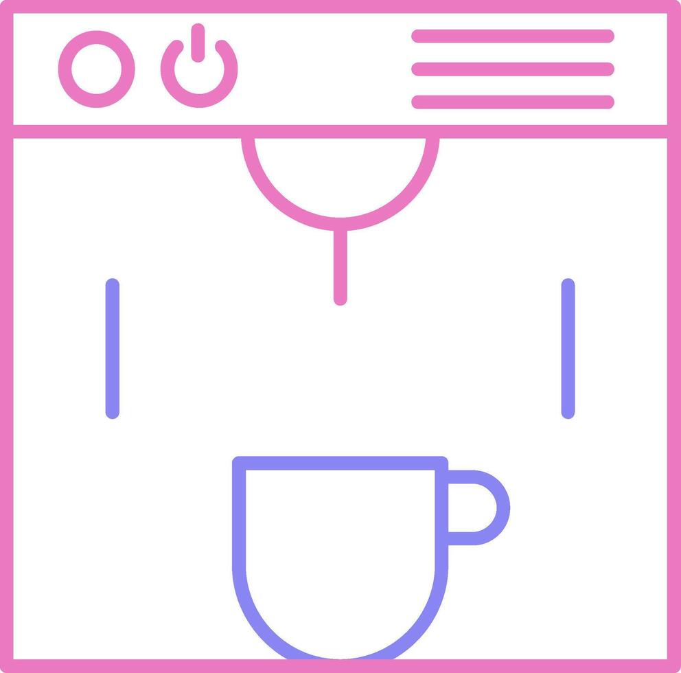 Coffe Maker Linear Two Colour Icon vector