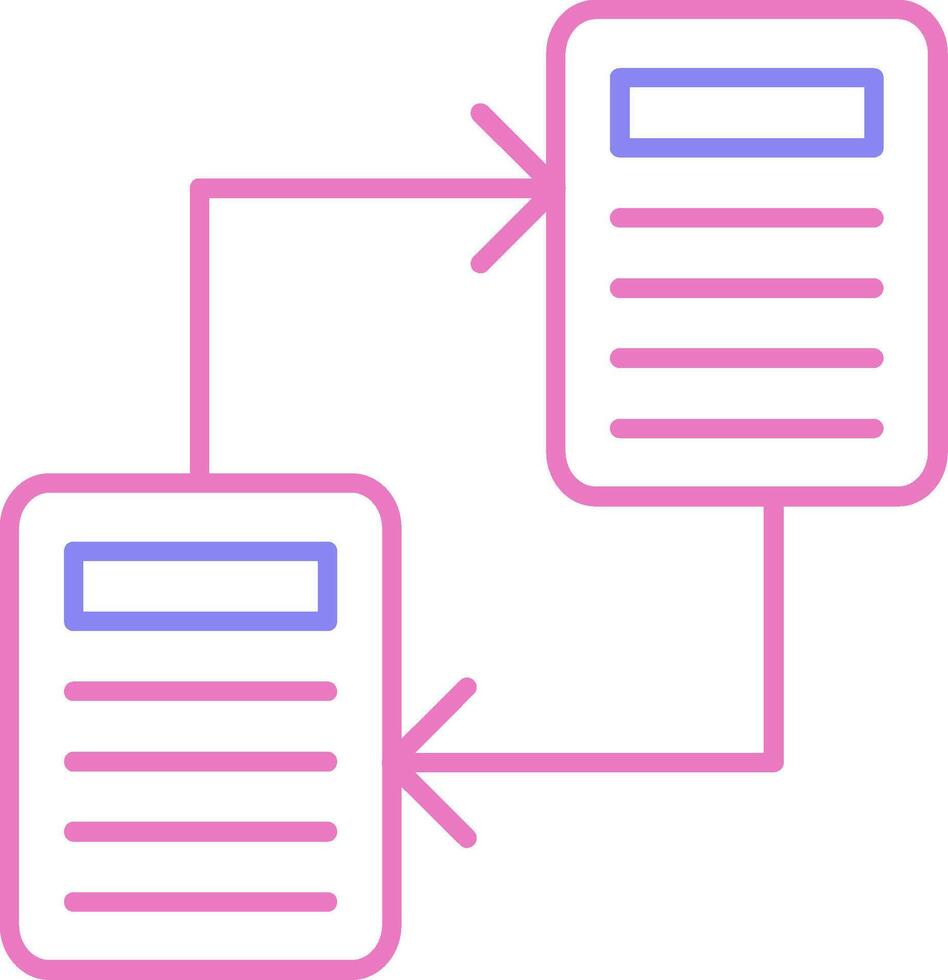 File Sharing Linear Two Colour Icon vector