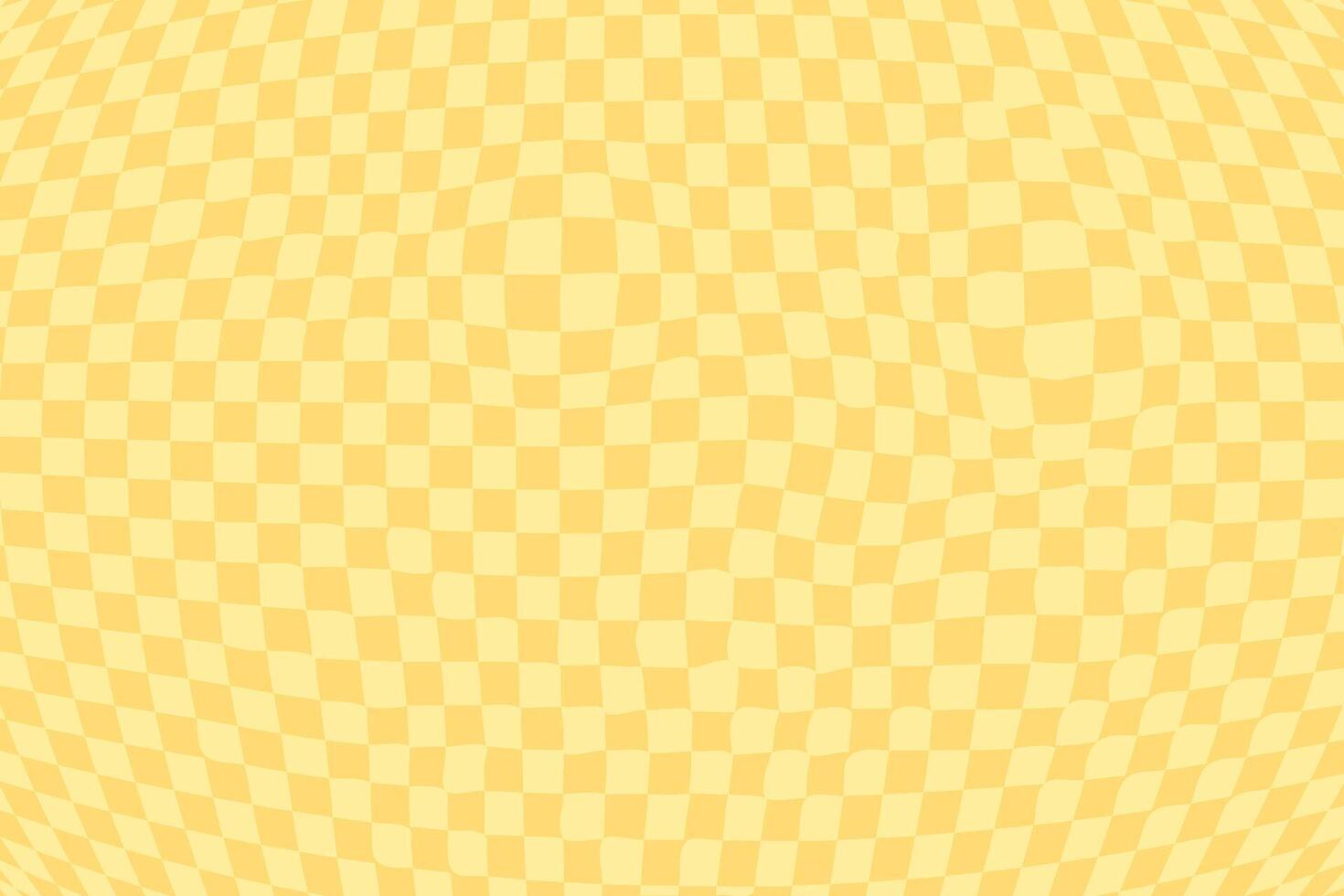 Yellow retro psychedelic checkerboard pattern vector