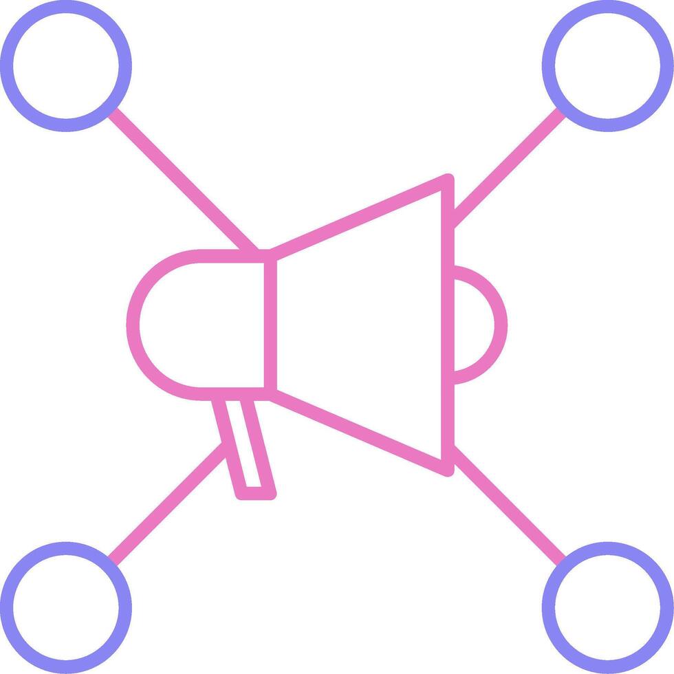 Social Network Linear Two Colour Icon vector