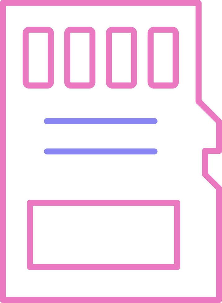 Sd Card Linear Two Colour Icon vector